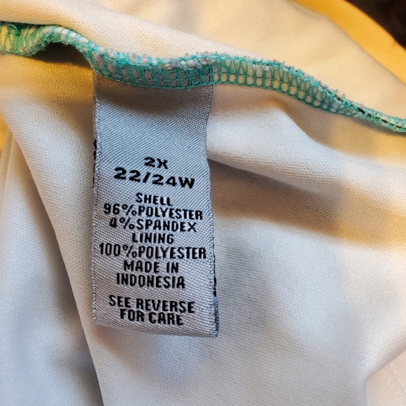 Catherines Womens Pullover Green Blue Chevron Stripe Sleeveless Tunic - Picture 5 of 6